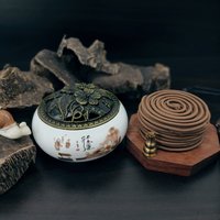 Golden Lotus concept | Agarwood Incense Coils 4 hours 48 coils | Soft gentle woody aroma photo 5