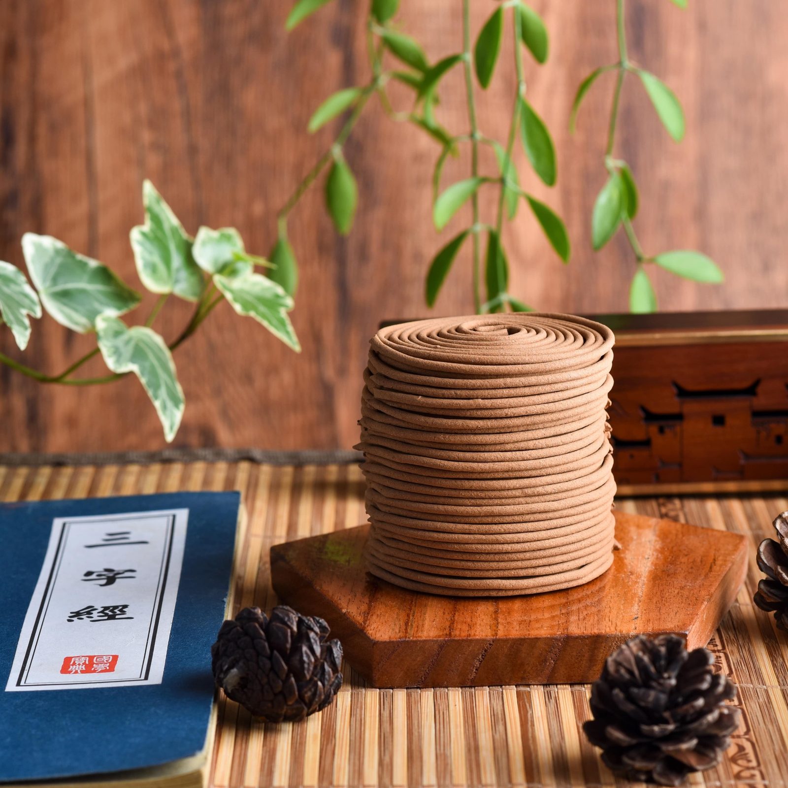 Golden Lotus incense coil burning