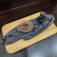 Lư gốm | Thác khói | Màu đen | Thuyền núi phong cảnh photo 3