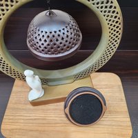 "Ceramic censer| black color | white jade statue with LED light photo 1