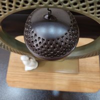 "Ceramic censer| black color | white jade statue with LED light photo 4