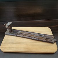 Ceramic censer| black color | bamboo boat with wanderer figure