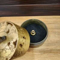 Copper censer | intricate carvings | Torii gate motif | comes with 1 coppergourd photo 4