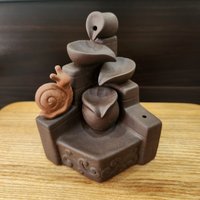 Ceramic censer | backflow smoke | Tall earthenware-style censer | Come with a cute small snail photo 1