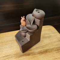 Ceramic censer | backflow smoke | Tall earthenware-style censer | Come with a cute small snail photo 3