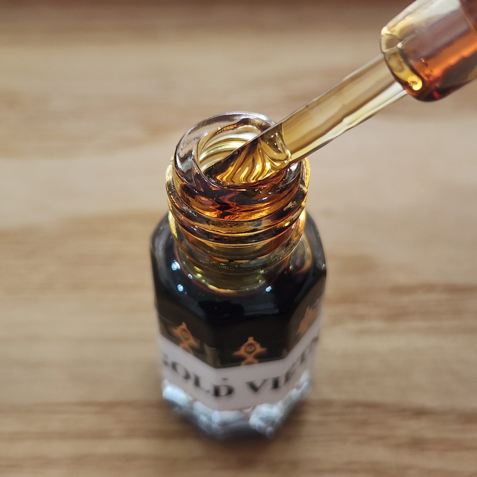 Vietnam agarwood oil close-up