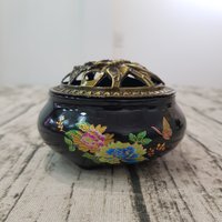 Ceramic censer | Various decorative patterns | Metal lid | Comes with 1 bronze gourd photo 5