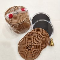 Golden Lotus concept | A set of Agarwood incense coil 4 hours | 48 coils per box | give free 02 glass box and 01 copper gourd
