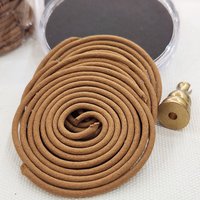 Red Lotus concept | A set of Agarwood incense coil 2 hours | 48 coils per box | give free 02 glass box and 01 copper gourd photo 6